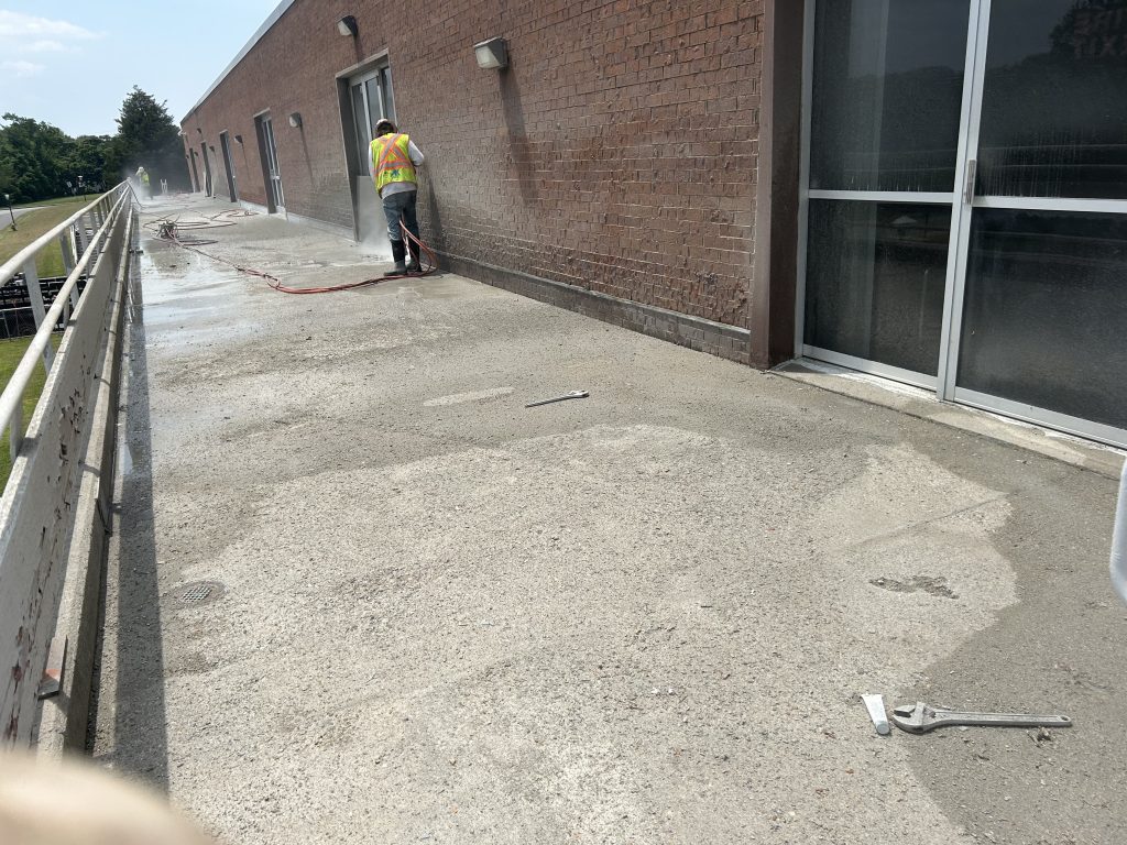 membrane removal at north somerset elementary school